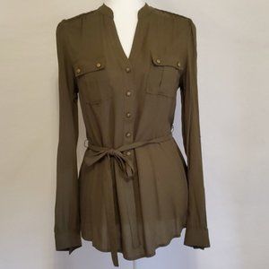 Anthropologie Odille 66170 Green Top Size 6